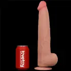 LoveToy – дилдо king size со скользящей кожей из двух слоёв – телесный – 34,3 см — Фото 17