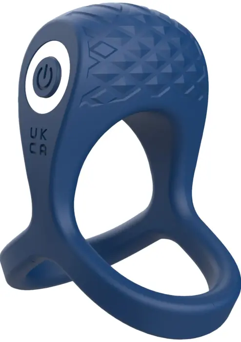 Brutal Ring & Ball Cage Vibrating + Remote – Blue