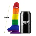Mythology Corey Pride – šķidrā silikona fantāzijas dildo ar piesūcekni – varavīksnes – L — Foto 3