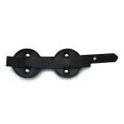 Black Leather Blindfold with Adjustable Eye Patches Foto 8