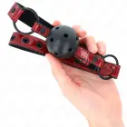 KINK blizgus dirbtinės odos kamuolinis antkramtis 4.5cm – reguliuojamas dirželis, juodas — Nuotrauka 4