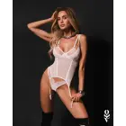 Obsessive Arrowel stringi ar atvērtu starpkāju – balta – L/XL — Foto 3