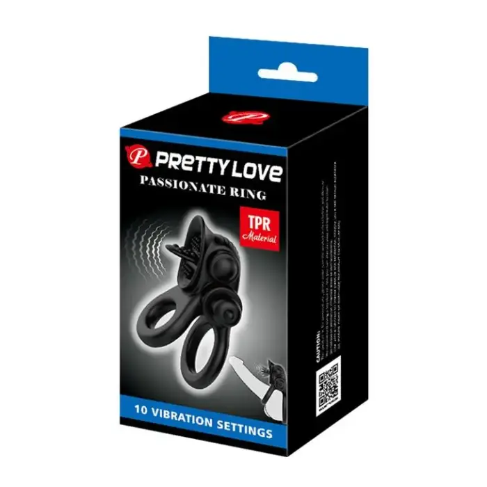 PRETTY LOVE - PASSIONATE RING вибрирующее кольцо для члена – черный