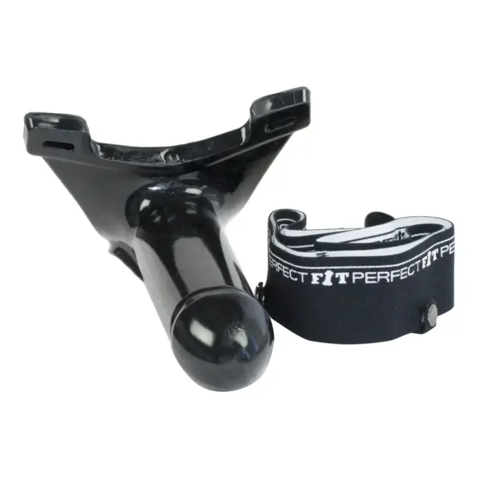 Perfect Fit Armour Knight XL – hollow strap-on extension with belt – black – L/XL