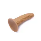 Rievots dildo ar piesūcekni – 20 cm (8″) – Miesas krāsa — Foto 8