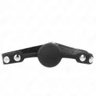 KINK silikona bumbiņas knevelis Model 1 – 4 cm melns ar regulējamu siksnu — Foto 1
