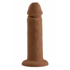 EVOLVED 6 Inch Vibrating Dildo – dark flesh – rechargeable silicone – suction cup — Photo 4