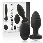 Black&Silver Welss Rotator rotating & vibrating silicone butt plug with remote — Photo 1