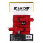 Sportsheets S&M Amor наручники из искусственной кожи – красные — Фото 4