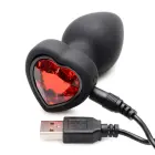 Red Heart Gem Butt Plug with Remote Control – 7.5 cm (3″) — Photo 6