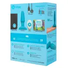 b-Vibe Rimming 2 analinis vibratorius su besisukančiais perlais – 15 cm (5.9″) – Mėlynas — Nuotrauka 11