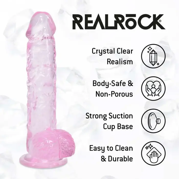 Reālistisks dildo ar sēkliniekiem – 12.7 cm (5″) – Rozā Foto 6