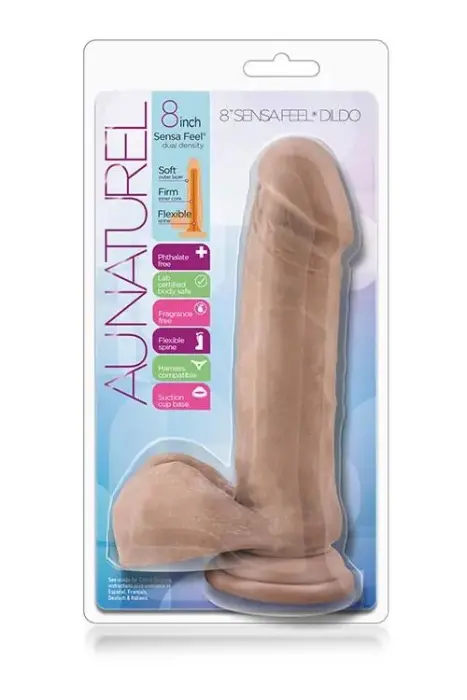 AU NATUREL Sensa Feel realistiškas dildo – 20 cm (8″) – kūno spalva