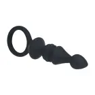 LEVELZ Ribbed Silicone Anal Probe with Loop – Black — Photo 3