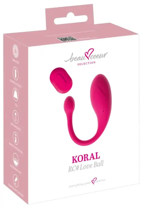 beau coeur Koral виброшарик с пультом управления – 20 cm – розовый
