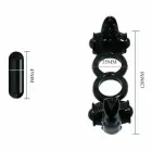 Baile Sweet Ring Double Rabbit двойное вибрирующее силиконовое кольцо – черный — Фото 3