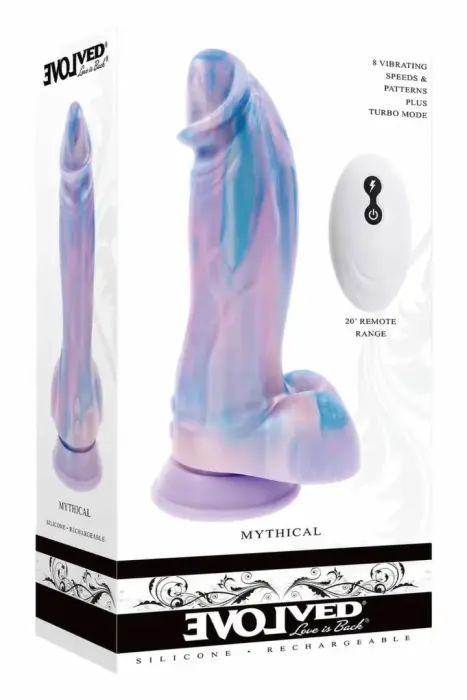 EVOLVED MYTHICAL – многоцветный гибкий вибратор с режимом Turbo – 22,6 см