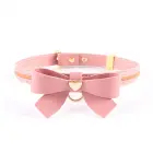 Sevanda Love Heart Butterfly dirbtinės odos antkaklis – rožinis — Nuotrauka 3