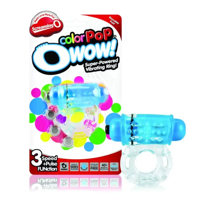 Screaming O ColorPop O Wow Blue – vibreriv silikoonist peenis võru – sinine