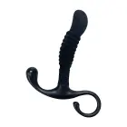 OptiMALE Ribbed – рельефный силиконовый массажёр простаты с кольцом – чёрный – 11,4 см — Фото 5