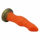 POWER MONSTERS Blazeheart Charger – fantaasialine silikoon-dildo – läbipaistev oranž – 18,5 cm — Foto 4