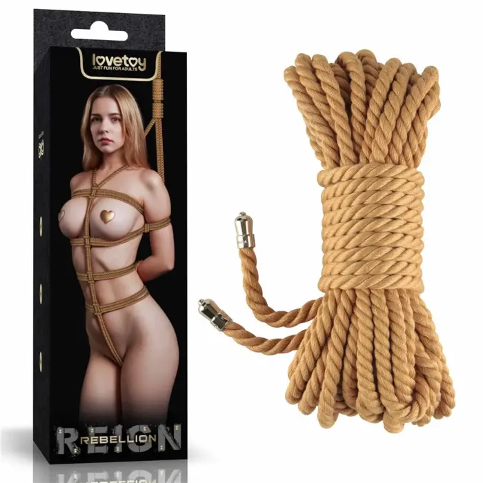 Rebellion Reign Natural Knot Bondage Rope – bondage rope – hemp/polyester – turmeric – 10 m