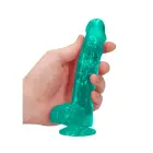 Reālistisks dildo ar sēkliniekiem un piesūcekni – 17 cm (6.7″) – Caurspīdīgs — Foto 6