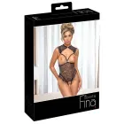 Abierta Fina Lace Bodysuit with Open Cups and Crotchless Design – Black – S — Photo 1