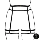 Shots Plus Size Black Double Strap Garter Belt with Adjustable Sliders – XL to 4XL — Photo 4