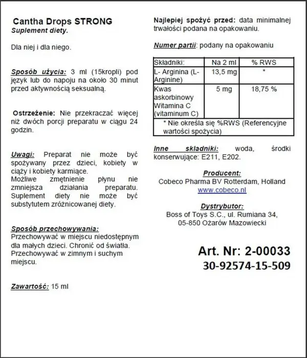 Cantha Drops Strong stimulējošie pilieni Foto 3