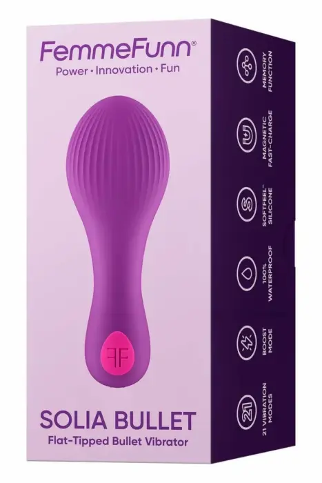 Femme Fun Solia Bullet – flat-tip compact vibrator with 21 modes – purple