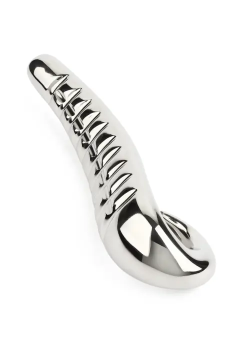 Mr. Steel velnio liežuvio dildo – 15 cm (6″) – Sidabras