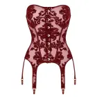 Noir Handmade – strapless basque with flock powernet and 6 suspenders – burgundy – XL — Photo 10