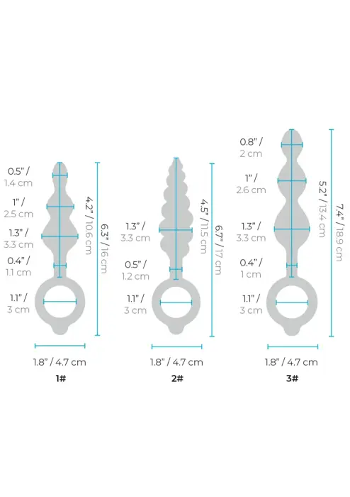 B-Vibe ar bumbiņām anālais spraudņu komplekts – Daudzkrāsains Foto 17