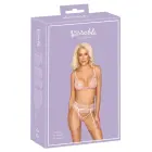 Kissable Rose комплект белья из трёх предметов с подвязками и кружевным декором – L/XL – розовый — Фото 1