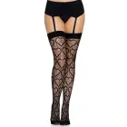 Leg Avenue Heart Net Thigh Highs – Black – One Size — Photo 5