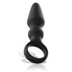 Black&Silver OZZY Silicone Vibrating Plug – Black — Photo 2