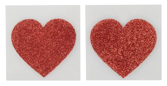 Sirds formas krūšu galu uzlīmes – sarkanas Foto 2