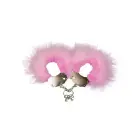 Kajdanki-Śmieszna zabawka-kadanki - Metallic Handcuffs,Feather Cov.. Pink Photo