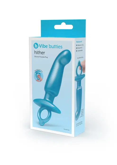B-Vibe Hither Plug – 12.5 cm (5″) – Tirkīza – Blue Foto 3