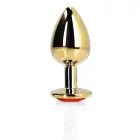 Sirds formas dārgakmens anālais spraudnis – līdz 15 cm – Gold/Ruby Red — Foto 11