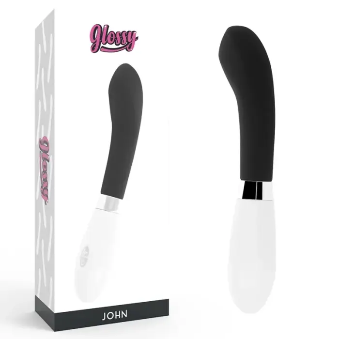 Вибратор GLOSSY John Curve – 12 см (4.7″) – черный
