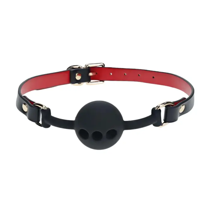 Milan Collection Silicone Ball Gag – Black/Red