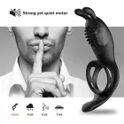 Rabbit Vibration Cock Ring with Remote – Black — Photo 9