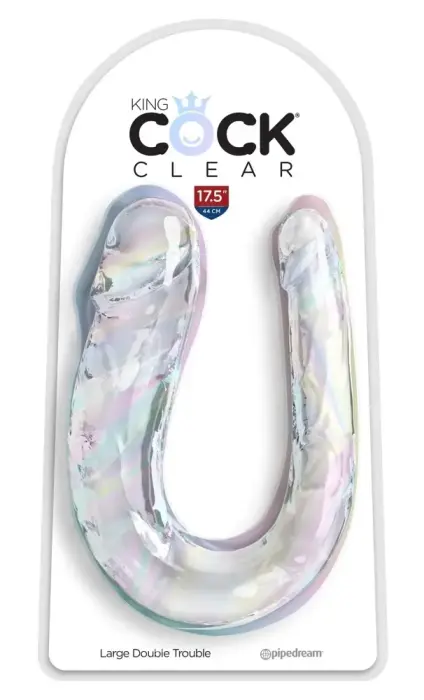 Pipedream King Cock Clear Large Double Trouble Double-Ended Dildo – 44 cm (17.3″) – Clear