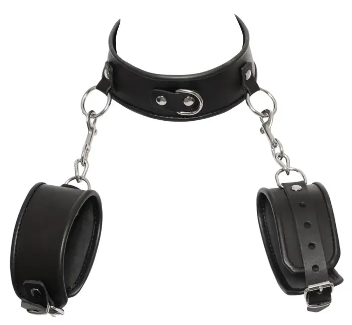 Leder Hals- und Handfessel Foto 4