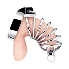 Blueline Stainless Steel Cage with Perineal Extension – 10.5 cm (4.1″) – Silver — Photo 6