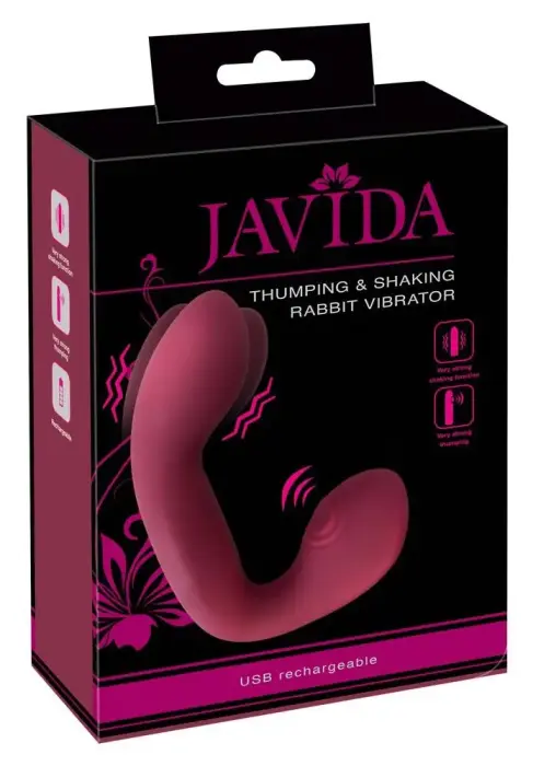 Javida Thumping & Shaking Rabbit Vibrator – 17 cm (6.7″) – Pink