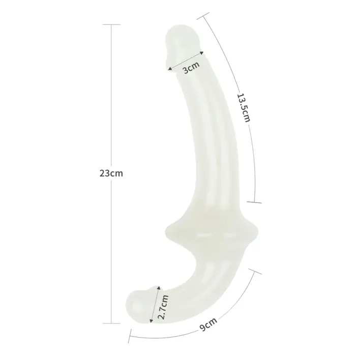 Lumino Play tumsā spīdošs strap-on dildo – 16.5 cm (6.5″) – Zobenzila Foto 14