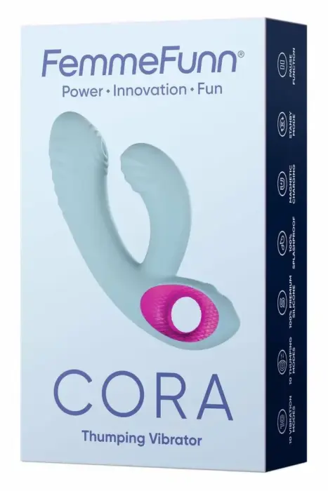 Двойной вибратор FemmeFunn Cora – 16.5 см (6.5″) – синий